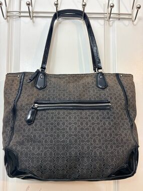Coach Poppy Signature Metallic Tote Black #26427 | Y2K Archival Style